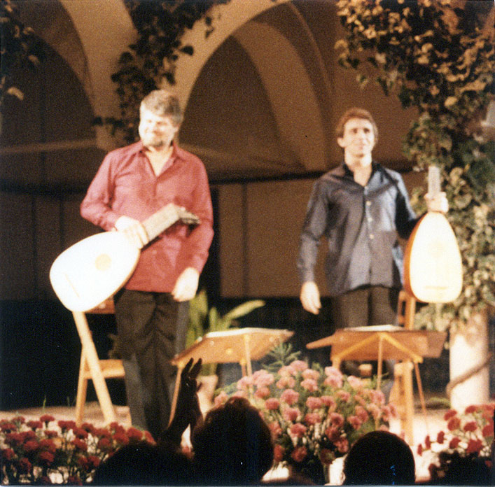 James Tyler and Barry at Paco Peña’s Guitar Festival in Córdoba, 1984.